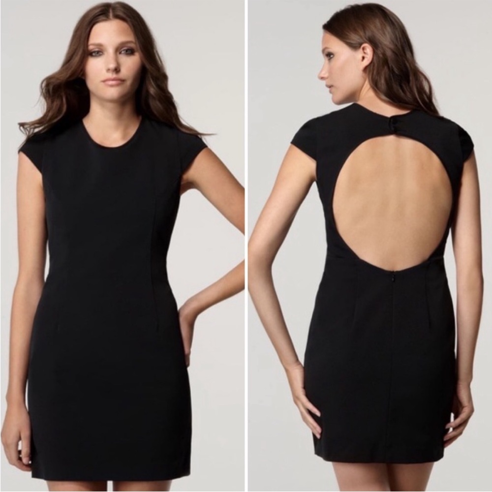 Rag & Bone Eva Cut Out Back Black Dress Cap Sleeve 2